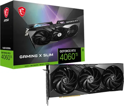 MSI GeForce RTX 4060 Ti GAMING X SLIM - 16GB GDDR6 RAM - Grafikkort